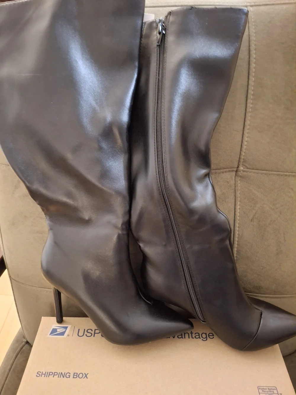I.N.C Women's Black Pointed-Toe Knee-High Stiletto Boots Size 6